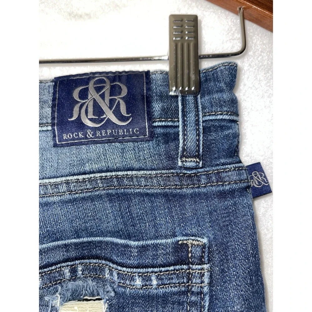 Rock Republic Bumpershoot Distressed Studded  Jean‎ Shorts Womens 6